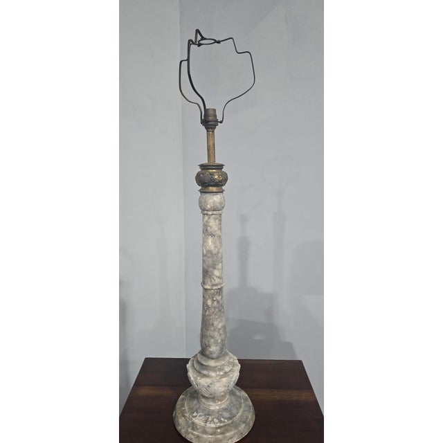 Stone Large French Marble Lamp, 1910 For Sale - Image 7 of 9