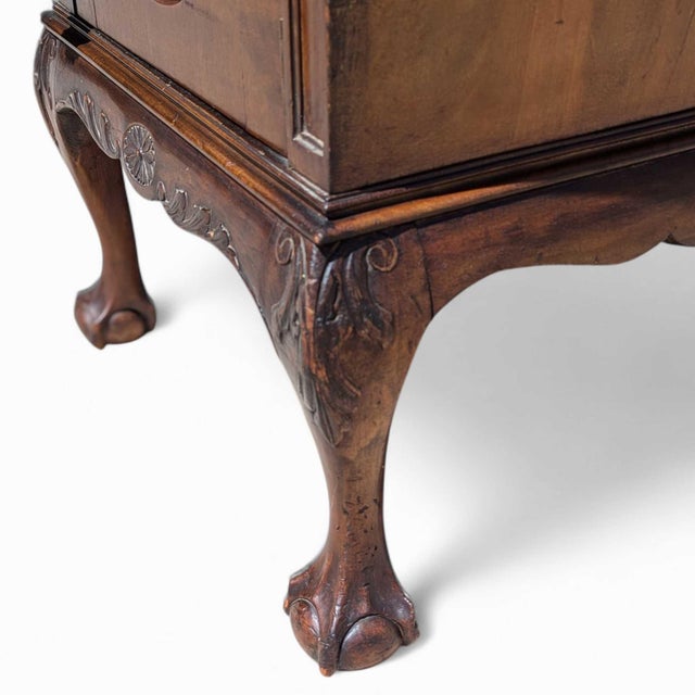 Antique English Georgian Revival Mahogany Sideboard Buffet With Bow-Front Drawers, C. 1900s For Sale - Image 9 of 12
