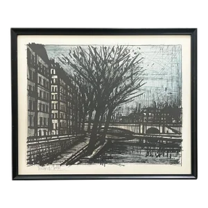 Vintage French Cityscape Lithograph by Bernard Buffet
