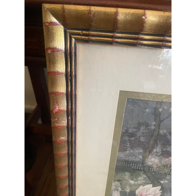 1980s Framed Chinoiserie Art Print For Sale In Charlotte - Image 6 of 8