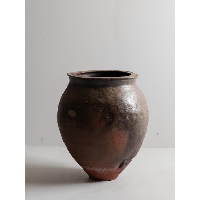 Japanese Antique Large Pottery Vase Late 19th–early 20th Century / Wabi Sabi / For Sale - Image 6 of 18