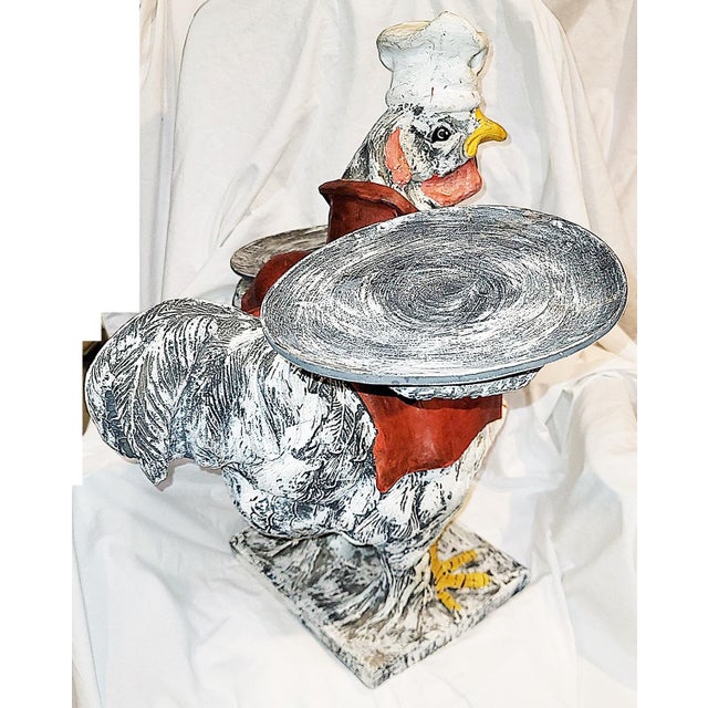 1990s Funky Rooster Chef as Waiter After Bill Huebbe Figurine For Sale - Image 9 of 9