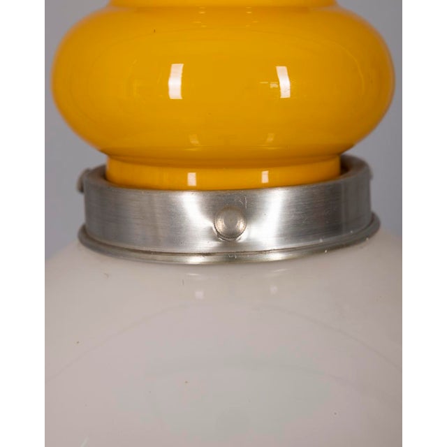 Metal Vintage Space Age Italian Yellow Glass Chandelier, 1970s For Sale - Image 7 of 8