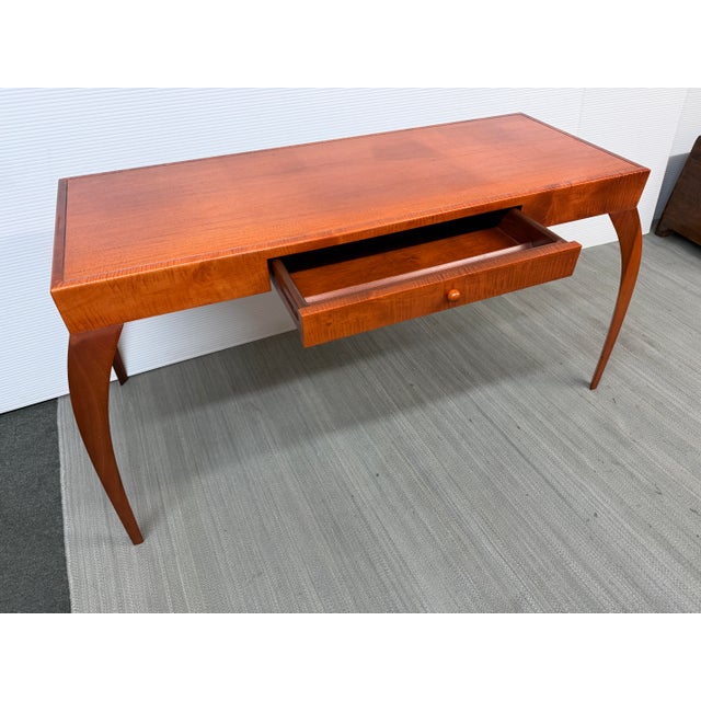 Postmodern Post Modern Cherry Wood Stain Desk For Sale - Image 3 of 12