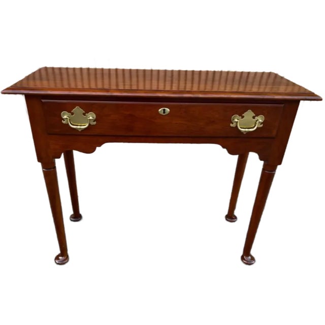 Mid 20th Century Statton Furniture Queen Anna Style Solid Cherry Console Table For Sale - Image 12 of 12