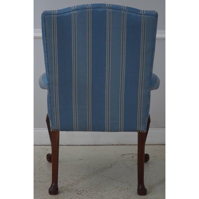 Baker Furniture Company Baker Georgian Style Carved Mahogany Library Chair For Sale - Image 4 of 18