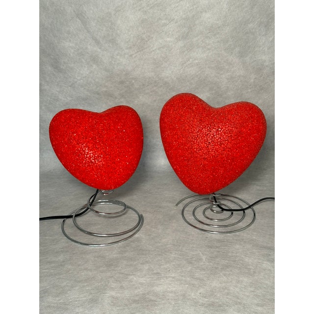 Heart-Shaped Table Lamps, 1990s, Set of 2 For Sale - Image 10 of 10