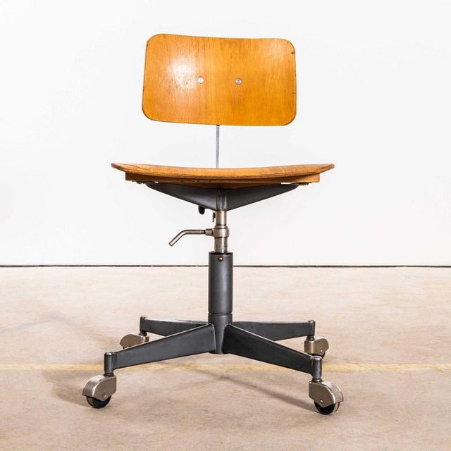 Czech Workshop Swivel Desk Chair, 1960s For Sale - Image 3 of 11