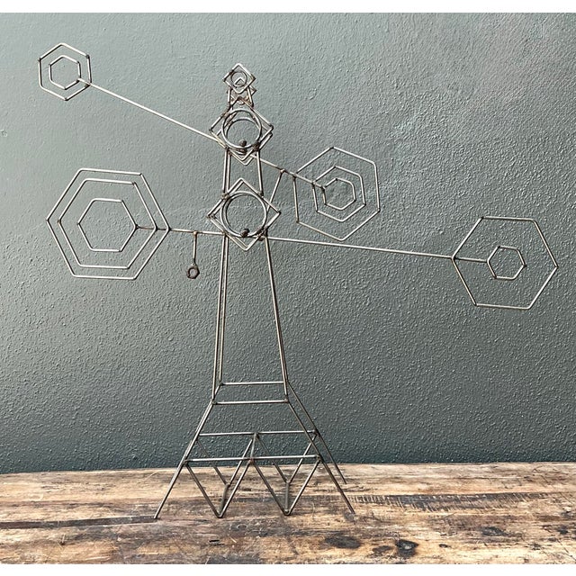 Mid-Century Modern Vintage Abstract Geometric Kinetic Sculpture For Sale - Image 3 of 12