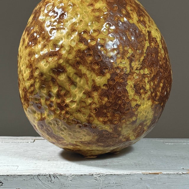 Vintage Postmodernist Hand Built Honeycomb Textured Vase For Sale - Image 9 of 9