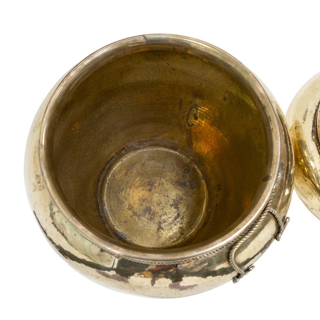 Late 20th Century Pair of Brass Pots, Vessels, Planters For Sale - Image 4 of 7