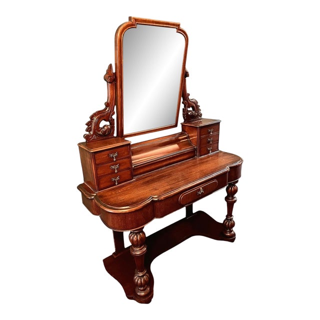 English Duchess Mirrored Vanity in the Baroque Revival Style, C. 1870; Lightly Refinished For Sale