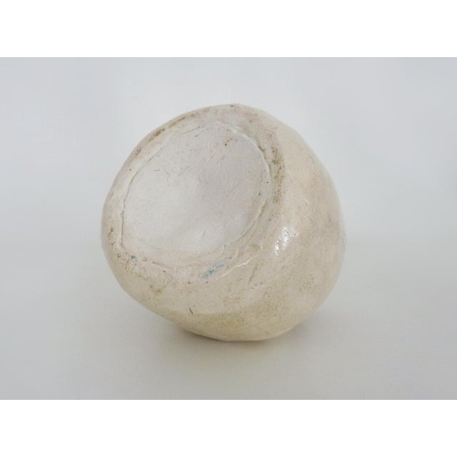 Ceramic White and Red Stoneware Pitcher, 1970s For Sale - Image 7 of 9