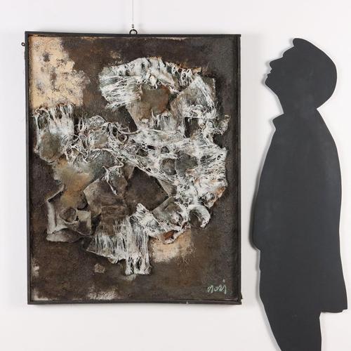 Mixed media on canvas, with material applications. Signed lower right. from 1958 to 1968 ORAZI, who had already moved from...