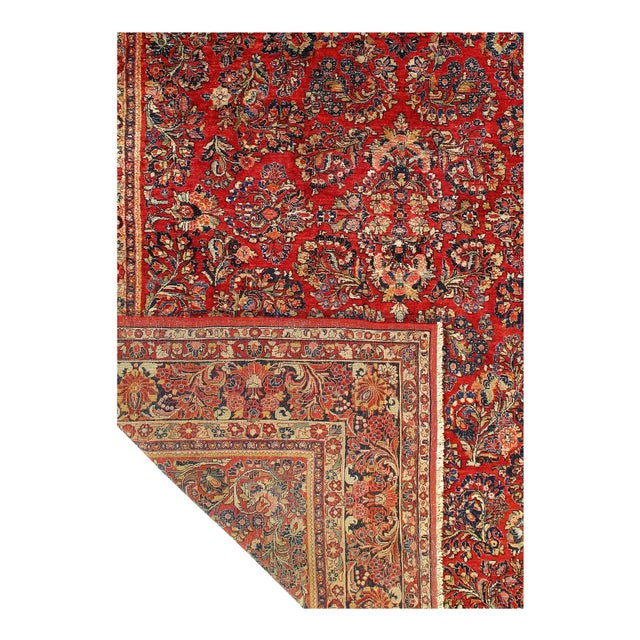 Traditional Pasargad DC Hand Knotted Antique Sarouk Rug For Sale - Image 3 of 8