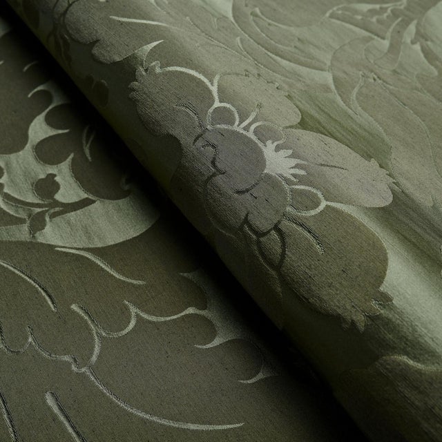 Schumacher Sample - Schumacher Dandridge Damask Fabric in Magnolia For Sale - Image 4 of 4