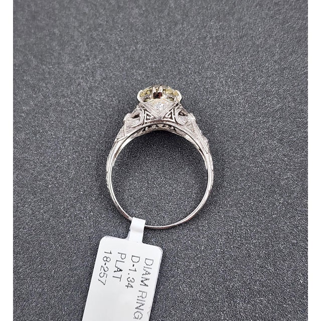 1.69 Ct Old European Cut Diamond Ring Size 7.5 For Sale In Chicago - Image 6 of 9