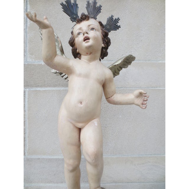 Antique Wooden Putti Sculpture Italy Mid 19th For Sale - Image 16 of 18