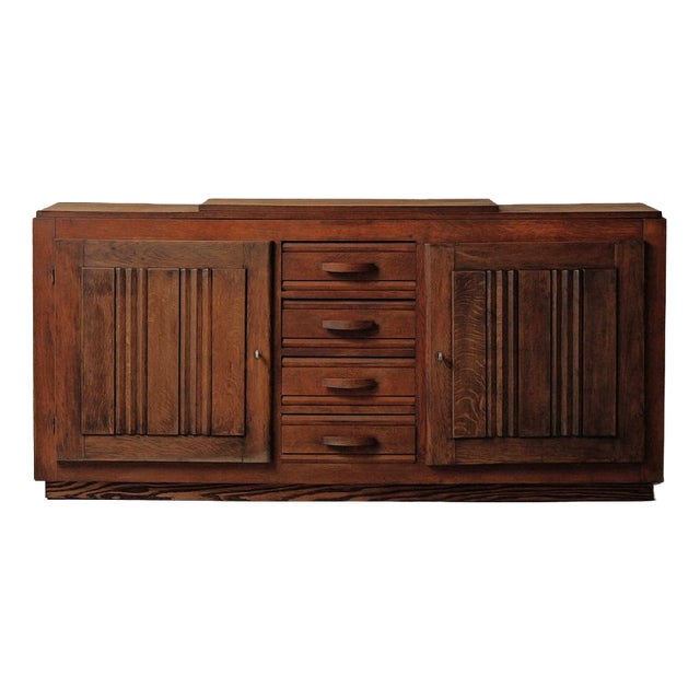 French Art Deco Oak Sideboard, 1940 For Sale