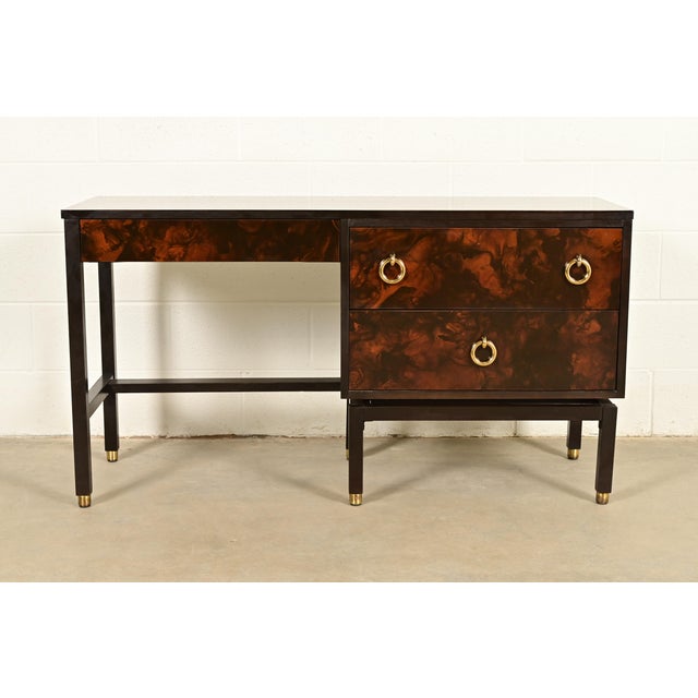 A gorgeous Mid-Century Modern, Hollywood Regency, or Art Deco writing desk By Edward Wormley for Dunbar USA, 1960s...