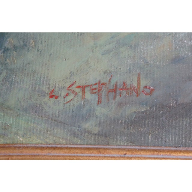L. Stephano Impressionist Cattle Along Forest Path Landscape Oil Painting 51" For Sale - Image 11 of 12