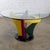 Late 20th Century Postmodern Dining Table Geometrical Pedestal Base & Round Scalloped Glass Top Style of Memphis Group For Sale - Image 12 of 18
