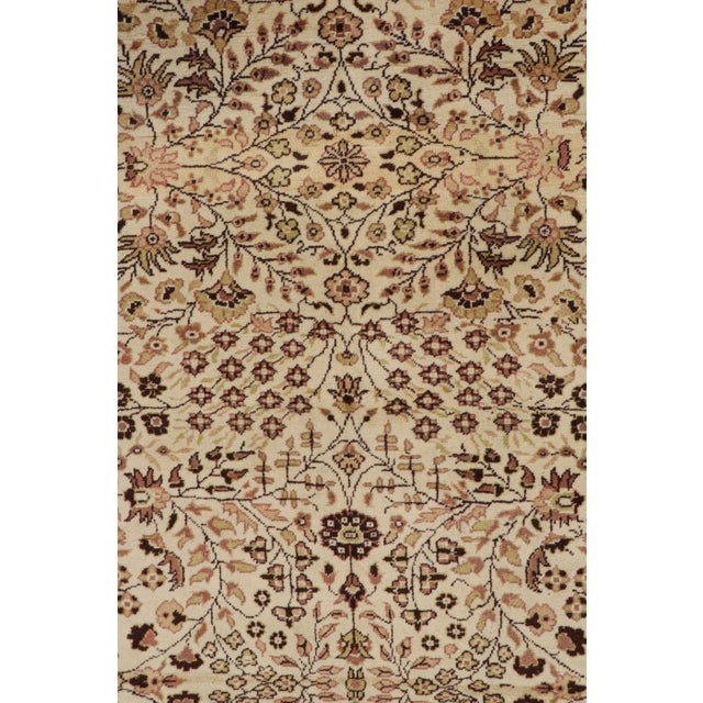 Traditional Vintage Kayseri Rug in Cream and Beige With Floral Patterns From Rug and Kilim For Sale - Image 3 of 8