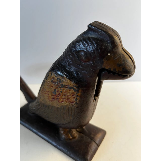 Shabby Chic Antique 1900s Cast Iron Painted Bird Nutcracker For Sale - Image 3 of 9