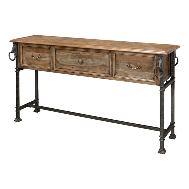 Industrial Equestrian Console Table For Sale