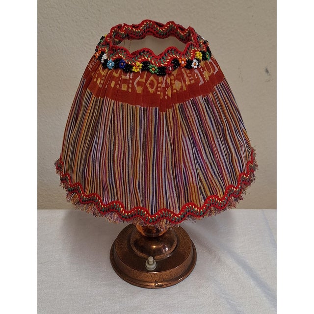 Art Deco German Table Lamp with Copper Base and Pink Tinted Glass Segments by Lamplove, 1930s For Sale - Image 6 of 8