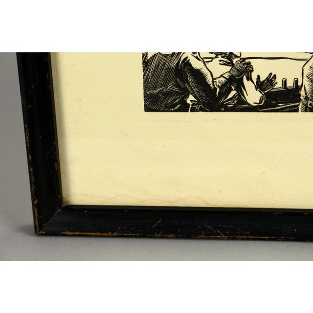 Early 20th Century Roland Harper American Woodblock Print of "The Perseverance" Steamboat Demo in 1787 For Sale - Image 5 of 8