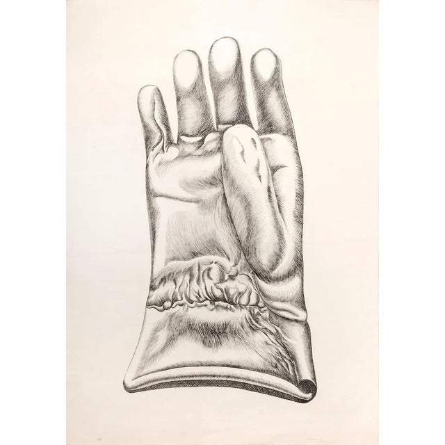 Glove is an original Etching on cardboard, realized by the Italian artist Giacomo Porzano (1925-2006). Hand-signed and...