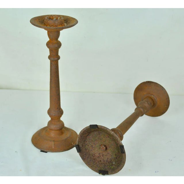 Iron Candleholders, 1940s, Set of 2 For Sale - Image 6 of 7