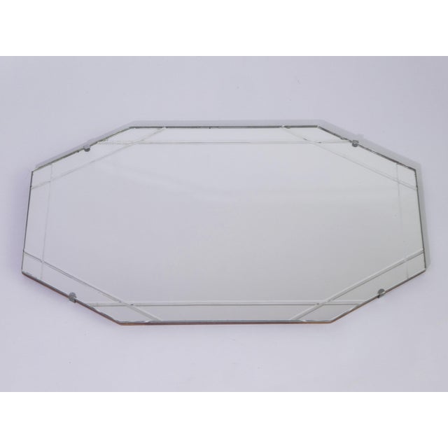 Antique Art Deco Octagonal Frameless Beveled Wall Mirror, 1920s For Sale - Image 9 of 10