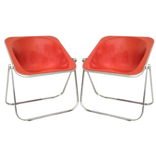 Set of Plona Folding Armchairs by G. Piretti for Anonima Castelli, 1970s For Sale
