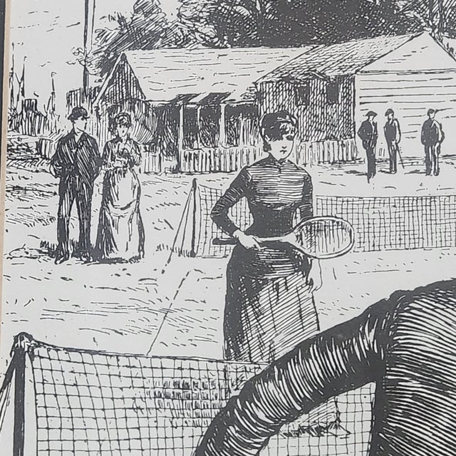 Late 19th Century 19th Century Victorian Lawn Tennis Framed Prints - A Pair For Sale - Image 5 of 13