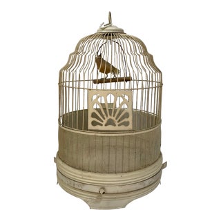 1920s Bird Cage All Metal Ivory/Off White For Sale
