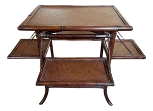 1980s English Bamboo Tea Table