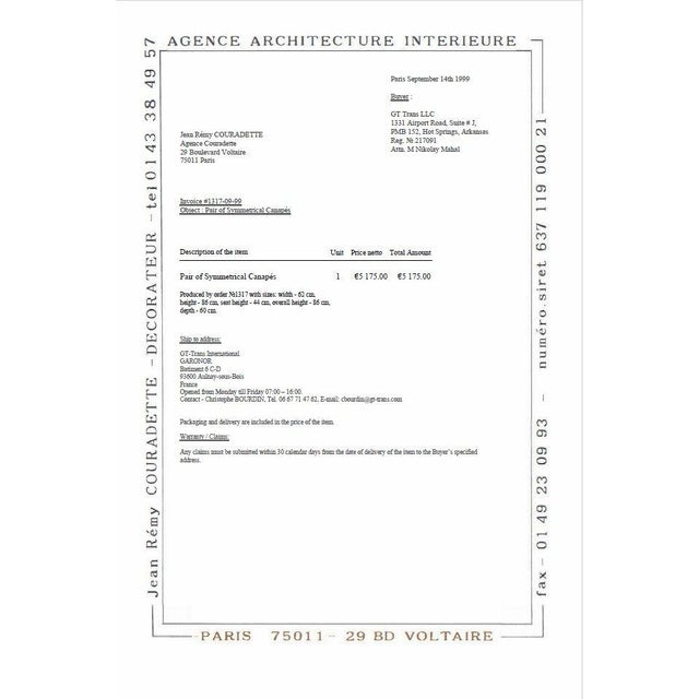 Vintage French Symmetrical Canapés by Jean-Rémy Couradette, 1999, Set of 2 For Sale - Image 6 of 13