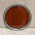 1970s Round Serving Tray Faux Wood Revere Pewter For Sale In San Diego - Image 6 of 6