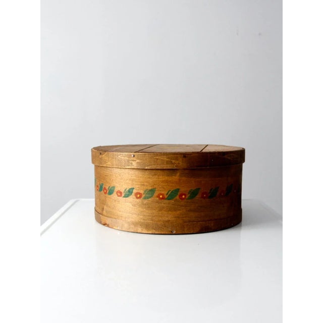 Early 20th Century Vintage Stenciled Wooden Cheese Box For Sale - Image 5 of 11