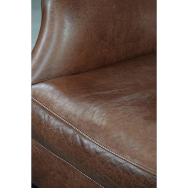 Cognac Brown Cowhide Armchair For Sale - Image 13 of 15