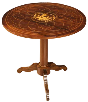 English Living Room Table in Inlaid Wood, 1920s