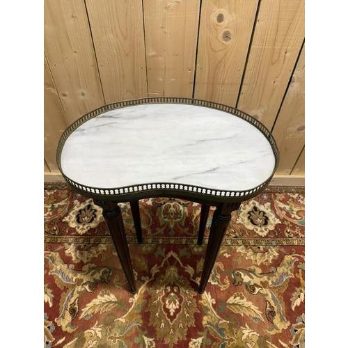 Louis XVI Style Bouillotte Table with Marble For Sale - Image 4 of 7