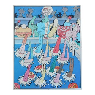 1970s Bob Lawrie for Dim French Pop Art Fashion Advertising Poster For Sale