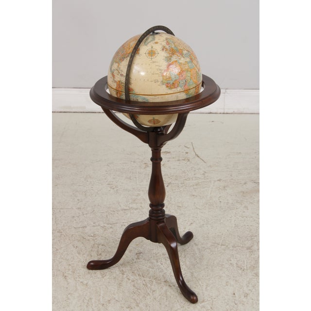 Queen Anne Brandt Replogle Globe/Mahogany Stand For Sale - Image 3 of 17
