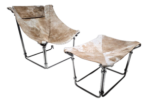 Set of Buffalo Lounge Chair & Ottoman by Kwok Hoi Chan for Steiner Paris, 1969