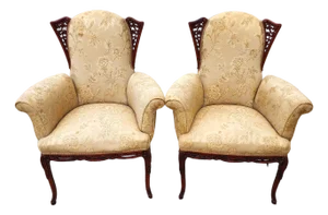 Grosfeld House Armchairs Rosewood Antique Set of 2