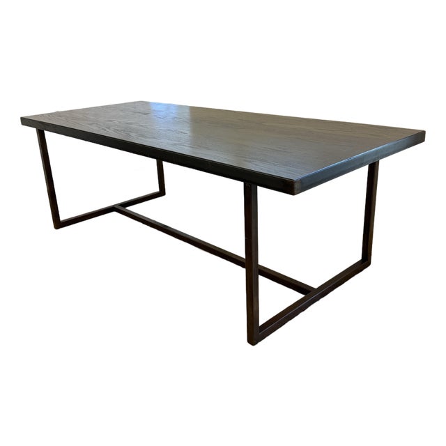 Bespoke Wood + Metal Dining Table For Sale