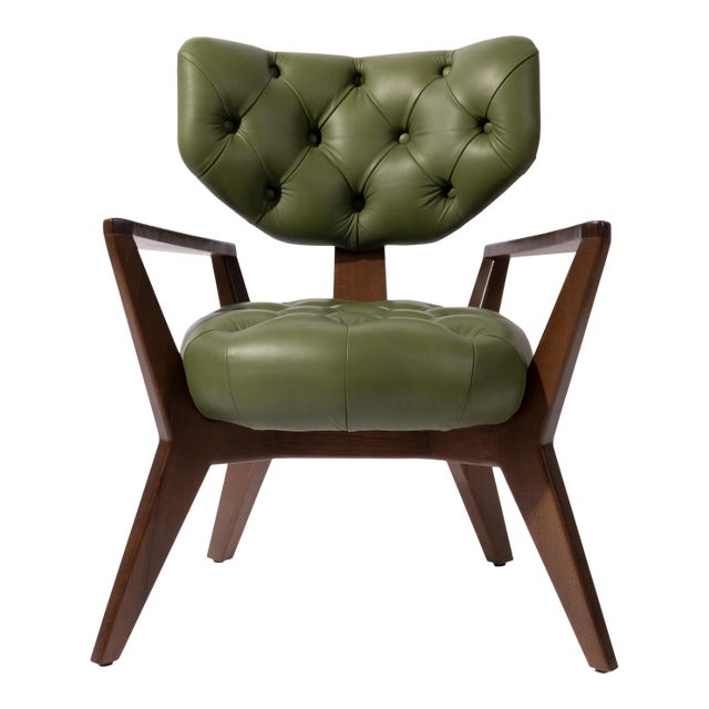 Mid-Century Modern Ash Solid Wood Light Green Kendall Chair For Sale